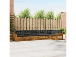 Vidaxl Conjunto De Sofás Para Exterior 6 Unid. Natural E Antracite