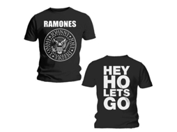 T-Shirt ROCK OFF Ramones - Hey Ho (Front & Back) Preto (Tamanho: XXL)