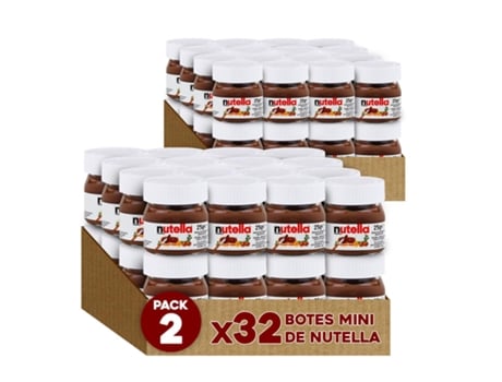 Pack Mini Creme De Avelãs 2 X 32 Copos De 25g Formato Individual Ideal Para Pequeno Almoço Iami