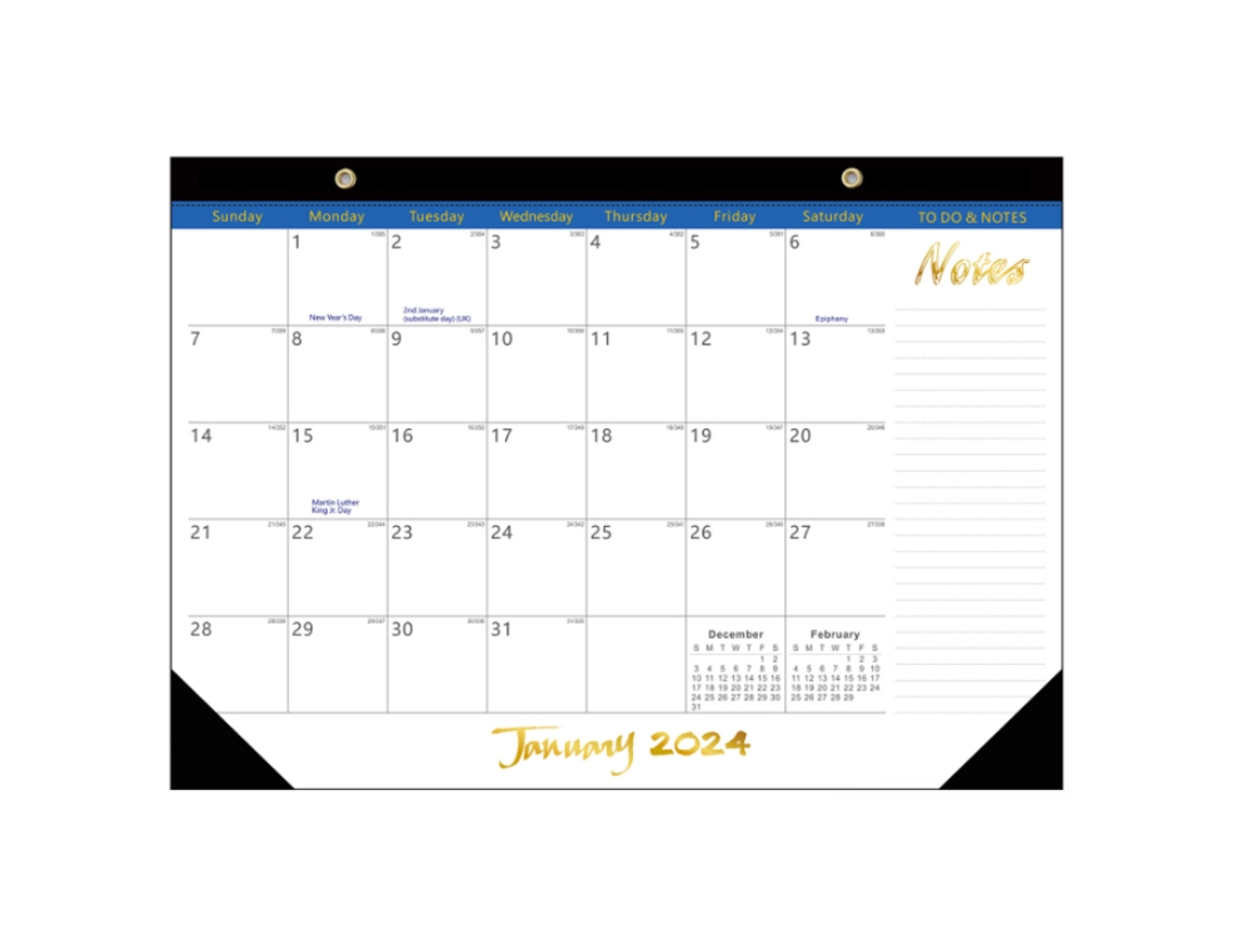 Calendário De Mesa 2024 2025, Janeiro 2024 A Junho 2025, Com Lista De Tarefas, 18 Meses
