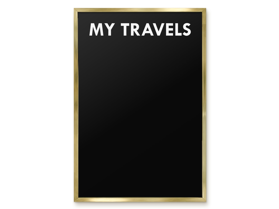 Quadro de vidro magnético Minhas Viagens Para o Hall Espelharte (40x60 cm)