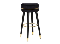 Banqueta Alta Paris Preto/dourado Cm Ø 35x74 Único / Preto Dourado