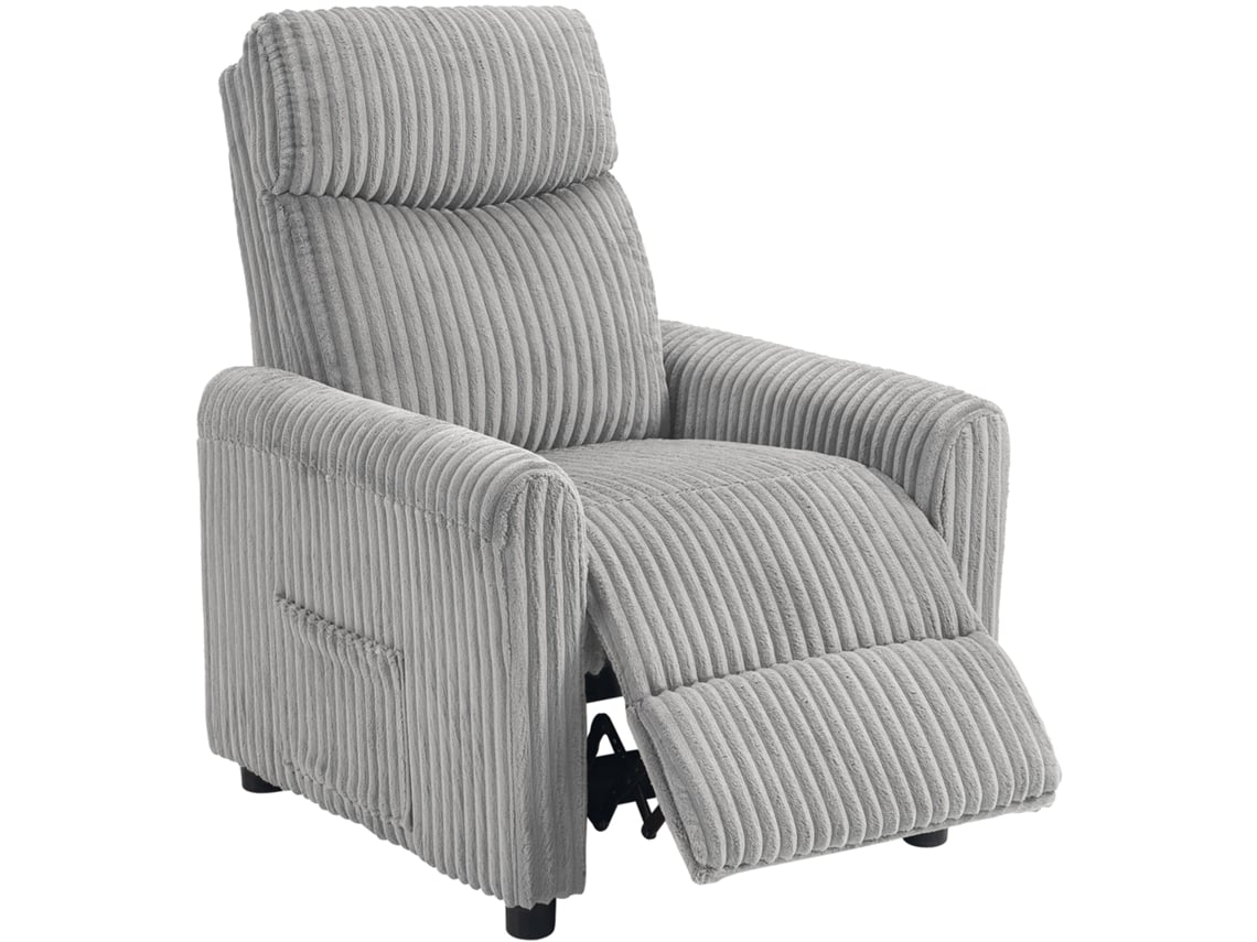 Poltrona Reclinável Cor Cinza Claro 73x86x100 cm Homcom