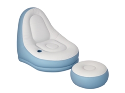 Saco De Ar Com Design Ergonómico, 125x100x87cm, Branco E Azul, Confortável E Leve
