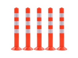 Vidaxl Poste De Amarração P/ Controlo Do Trânsito 5 Pcs Plástico 75 Cm