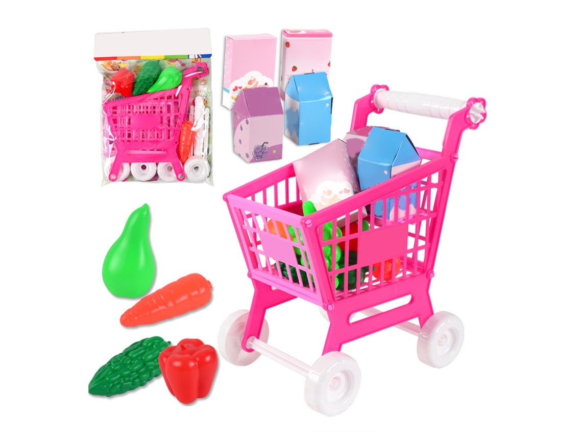 Mali conjunto de Brinquedo Carrinho de Compras para Crianças 21pcs Fofo Seguro Role Playing