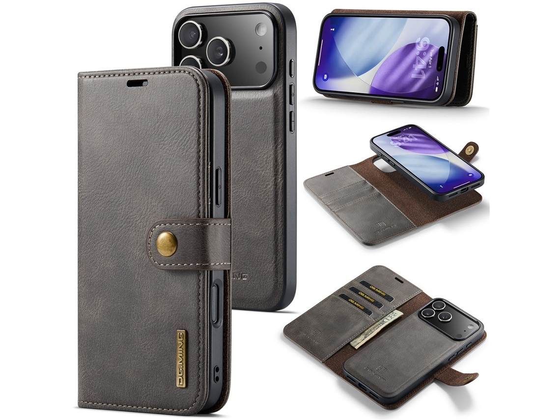 Capa/estojo Magnético 2 Em 1 Dg.ming Para Iphone 17 Pro, Cinza