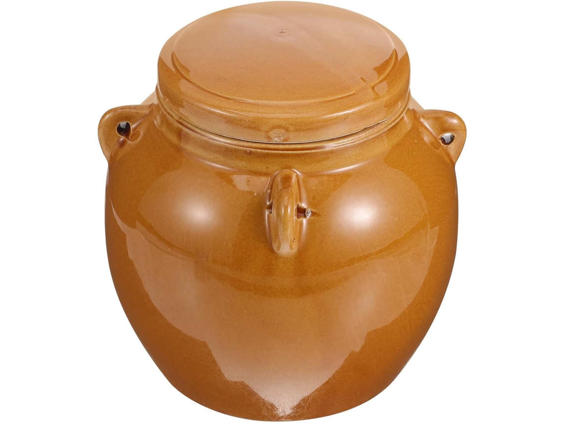 Pote De Mel Vintage Em Cerâmica Com Tampa, Capacidade Para 1kg