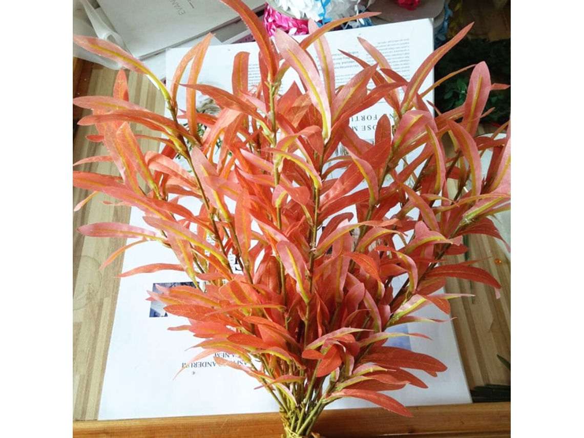 2026-ramos De Oliveira Artificial 8 Peças Decoração Casamento Salão Mesa Jantar Café 21,6 Polegadas Folhas Laranja