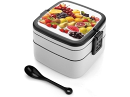 Lancheira Para Adultos Com Colher, Recipiente Fofo De Camada Dupla, Empilhável, À Prova De Vazamentos, Lancheira Bento