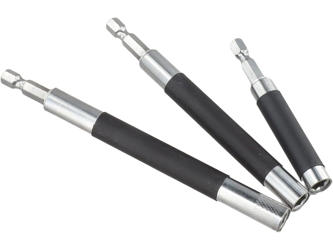 Conjunto De 6 Suportes Broca Guia Parafuso Retrátil Com Trava Para Chaves Fenda E Encaixe 1/4", 80 Mm A 240