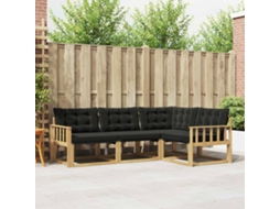 Vidaxl Conjunto De Sofás Para Exterior 4 Pcs Branco E Preto