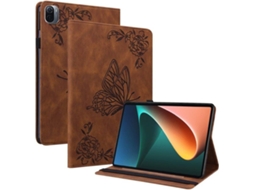 Capa Tablet Xiaomi Pad 5/Pad 5 Pro HFS HOUSE Borboleta Castanho