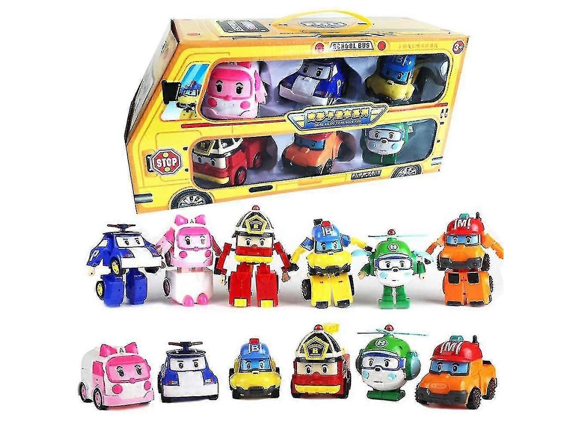Conjunto De Brinquedos Transformadores Robocar Poli, Modelo 6 Em 1 Yjd Aquaforge