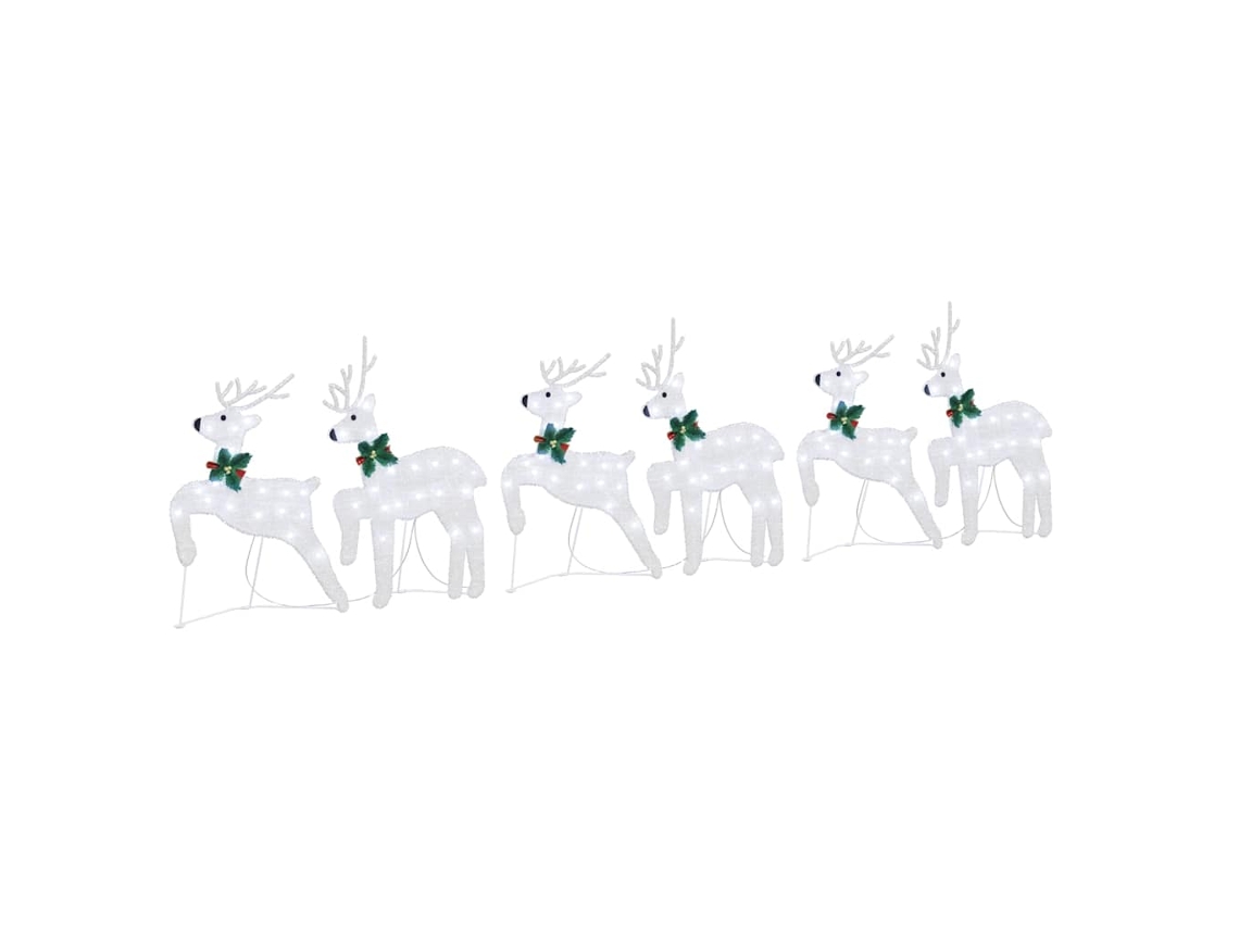 Conjunto 6 Decoração De Natal Vidaxl Prateado Tecido (45 X 19 X 65 Cm)