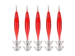 Mali acessório de Pesca Anzol Lure Isca de Lula de Qualidade Alta com Olho 3d e Glow em Vermelho 50pcs