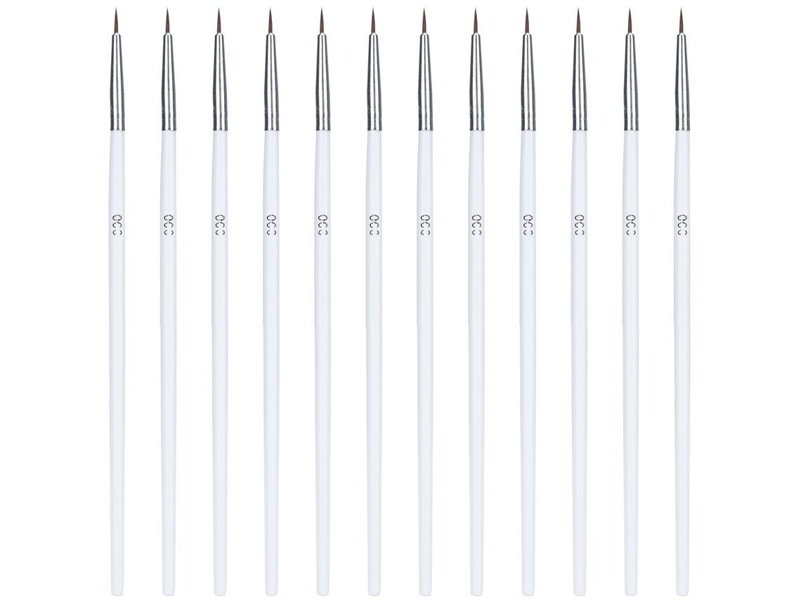 Conjunto De 12 Pincéis De Pintura Blanco Multifuncional Ultra Fino Para Pintura Digital, Óleo Y Pluma De Línea (pequeno 000)