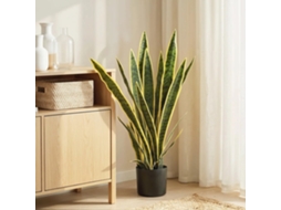 Planta, Cobra Artificial 77 Cm/ Planta Artificial em Vaso Cone de Sansevieria BRILVIBERA