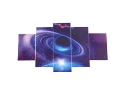 5 peças de pinturas murais decorativas com figuras artísticas de costura do espaço e do universo
