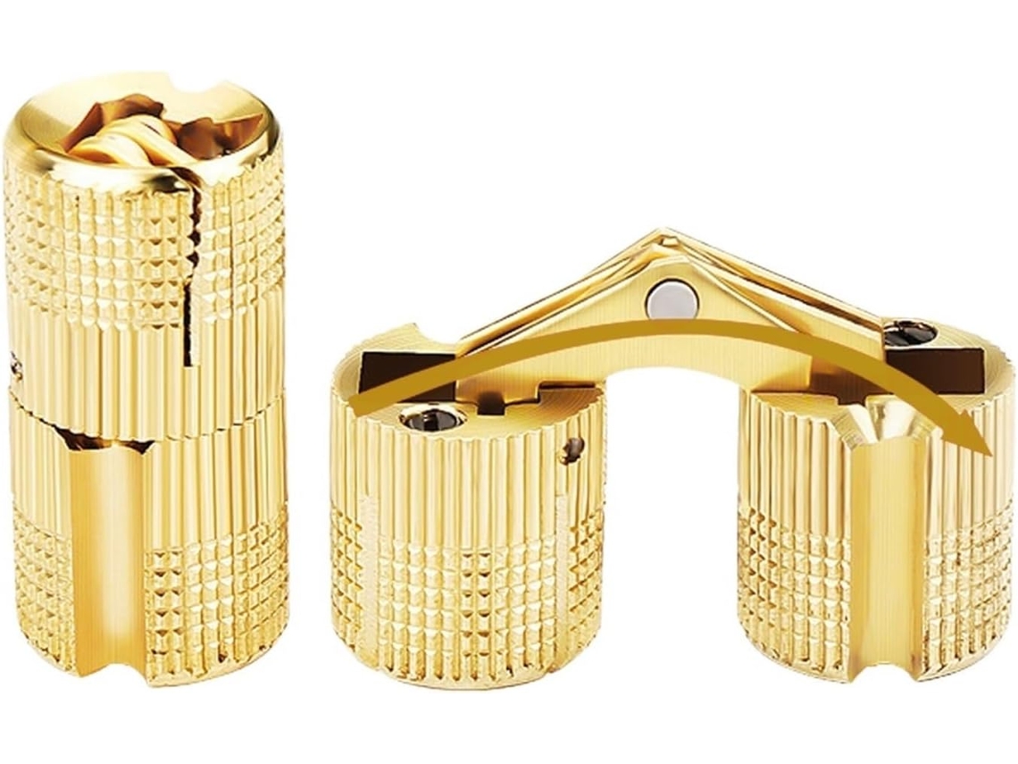 2 Dobradiças De Cobre 8-18mm Com Ângulo Rotação 180-graus Para Armários 12mm