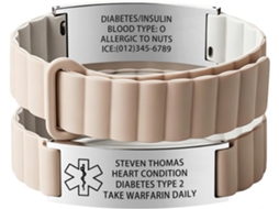 Pulseira De Identificação Médica Personalizada Com Gravação Para Homens E Mulheres, Pulseira De Alerta Médico Ajustável