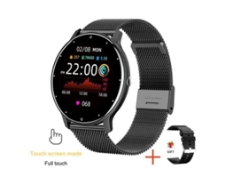 Smart Watch Zl02D Chamada Bluetooth Exercício de Oxigênio no Sangue com Frequência Cardíaca Milão Preta GODTVAGT