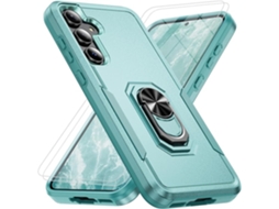 Capa Hexinyigjly Para Samsung Galaxy A57 5g Com 2 Protetores De Ecrã De Vidro Temperado Verde