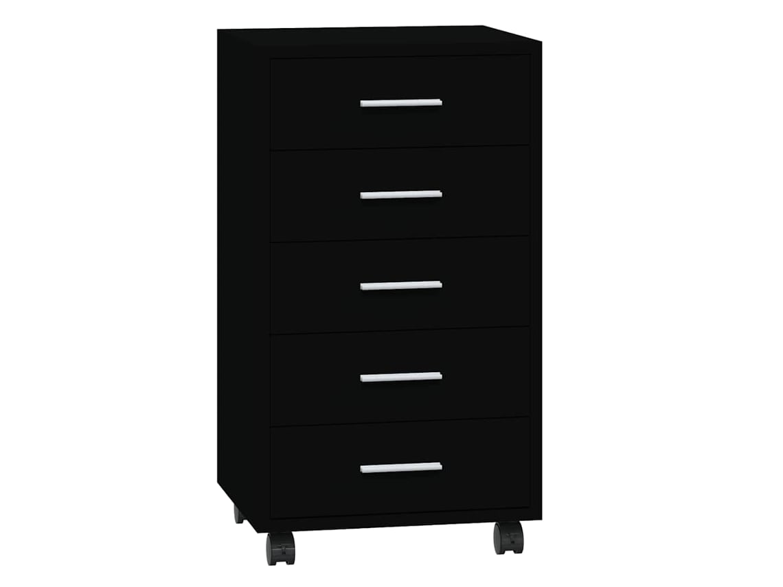 Drawer Cabinet, Drawer Cabinets Vidaxl Preto Madeira Processada (n/a)