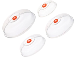 De 4 Tampas Transparentes Para Alimentos No Micro Ondas, Anti Respingos, Leves E Duráveis, Próprias Para Micro Ondas. Gokoco