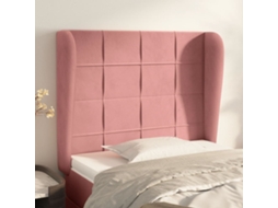 Vidaxl Cabeceira De Cama C/ Abas Veludo 93x23x118/128 Cm Rosa