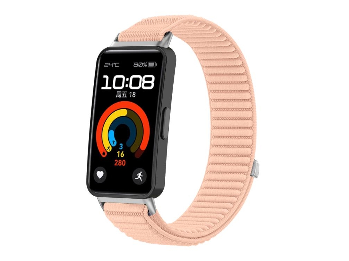 Bracelete para Huawei Fit 4 Pro 4 3 XIAOMOYU nylon com fecho de velcro wild path loop bege e amarelo