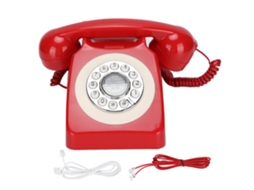 Telefone Fixo com Fio Vintage LAXISCREED Vermelho