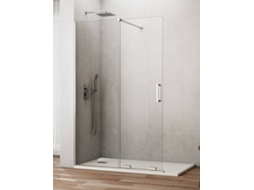 Divisória De Duche Frontal 1+1 Cirene (kenna) Walk-in 115 Cm Perfil Cromo