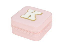 Organizador de Bijuterias Viagem Poliuretano 10x10x5cm Rosa AOZORZ