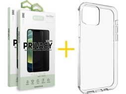 Kit Capa + Película 2X Anti-Spy iPhone 11 Pro Accetel Silicone