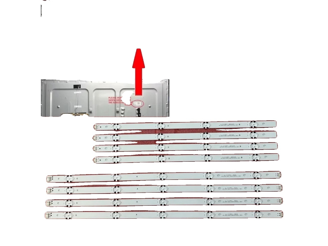 Fita Led, 8 Peças, 99,3 Mm, Compatível Com Hc490dgn-slnx5-514x, Fluxo Luminoso 60, Fonte De Luz: Lâmpadas Led
