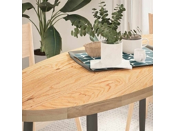 Vidaxl Tampo De Mesa 140x60x4 Cm Madeira De Carvalho Maciça Oval