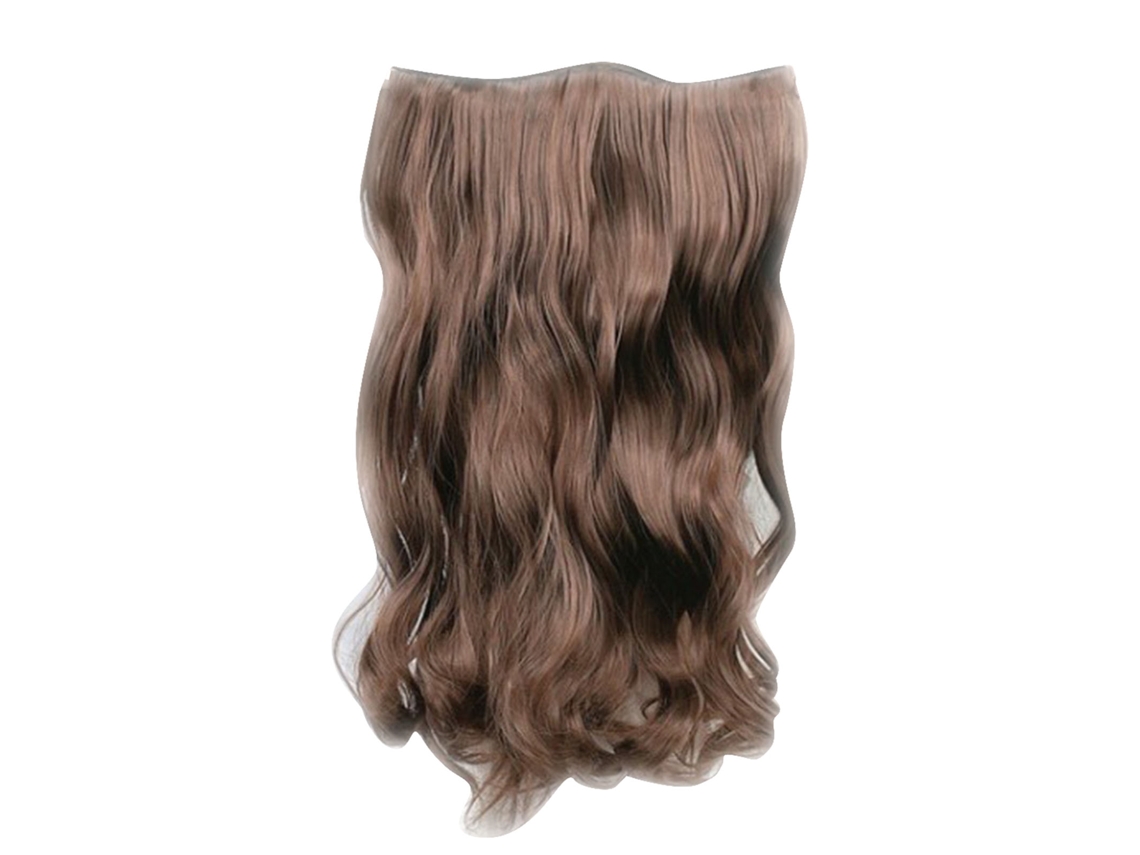 Aplique de cabelo longo e ondulado castanho claro para mulheres