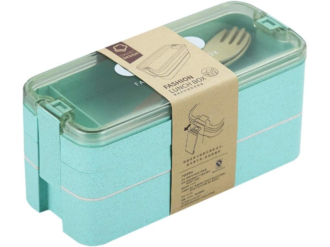 Marmita com 3 Compartimentos e Divisória, 1100ml DUREFORWARD (verde)