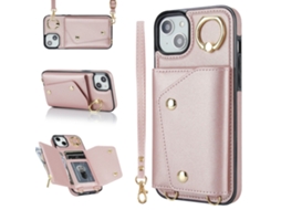 Capa Para Iphone 14 Plus Pele Sintética Rosa