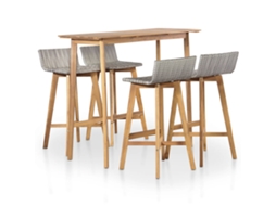 Pcs Conjunto De Jantar Exterior Madeira Acácia Maciça Dkd Home Decor