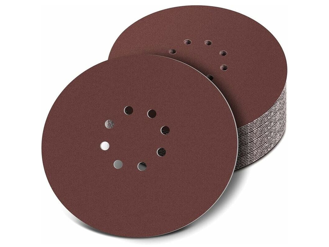 Lixa de 225 Mm, 30 Unidades de Lixa Circular, Lixa com 8 Furos para Lixadeira a Seco BRILVIBERA (grãos 120 e 240)