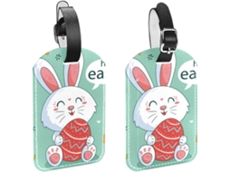Etiquetas De Bagagem Viagem Com Estampa Páscoa E Coelhinho Fofo Pacote 2 Bolsas, Malas E Mochilas, Com Alça De