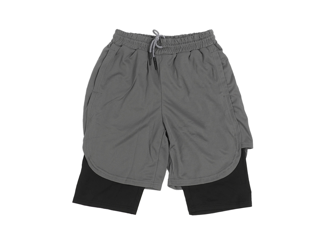 Bermudas Esportivas Masculinas de Secagem Rápida Respiráveis para Corrida e Treinamento Cinza L