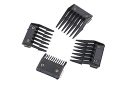 Kit de 4 Acessórios para Tijela Wahl com Guias de Corte de Metal 3mm 6mm 9mm 12mm Preto