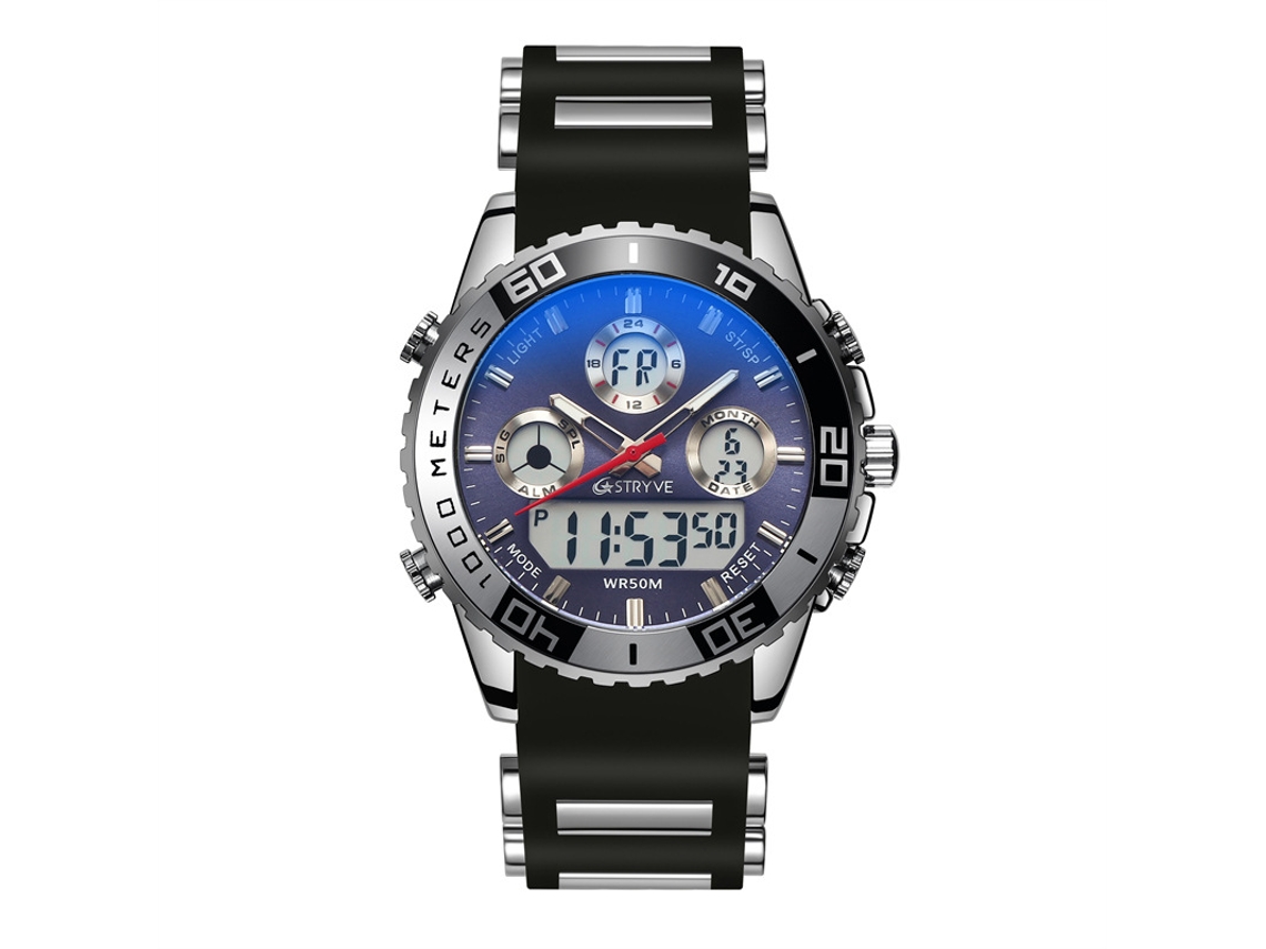 Relógio MDUG esportivo personalizado com alarme, cronógrafo luminoso e à prova d'água (azul)