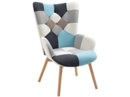 Acolchoado E Pernas De Madeira, 66x76x98cm Poltrona De Multicolorido Quarto Em Veludo