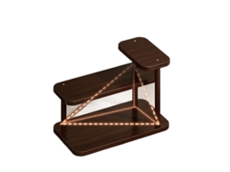 Suporte de mesa de madeira com três neves para jogos de café, xícaras e chá, 30 × 14 × 20 cm