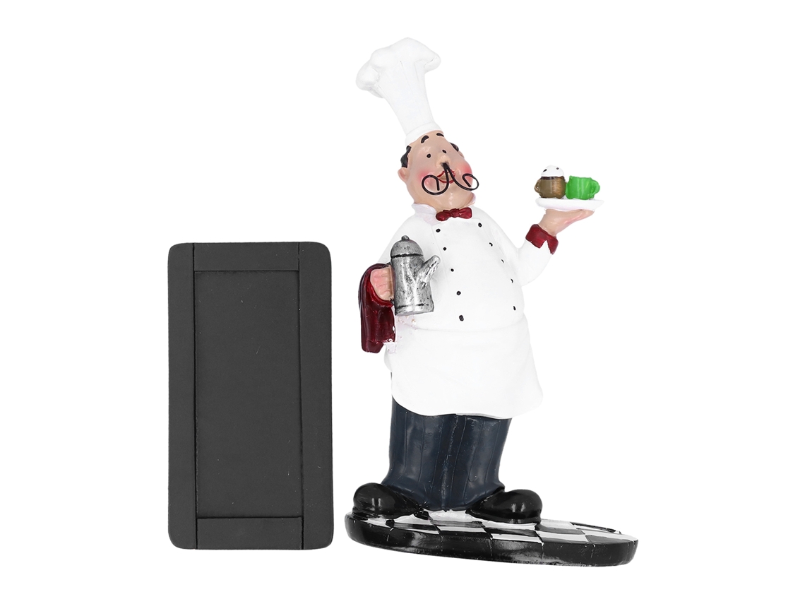 Escultura Em Resina Laxiscreed Mustache Chef Para Decoração, Ornamento E Quadro De Mensagens
