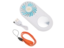 Ventilador Portátil Usb Recarregável com Espelho Mini Azul